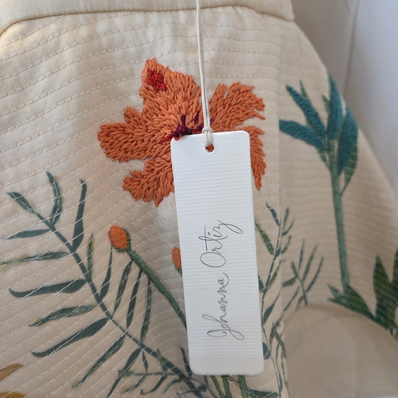 Johanna Ortiz Cream Floral Embroidered Botanical Maxi Skirt Art-inspired Luxury - Picture 13 of 17